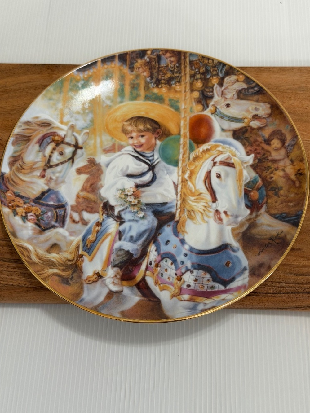 Sandra Kuck Carousel of Dreams Collector Plate Reco